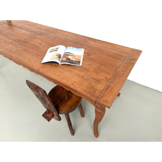 Large Cherrywood Farmhouse Table, 1900s For Sale - Image 9 of 18