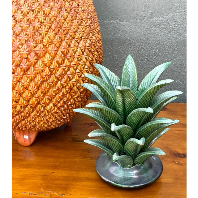 Vintage Monumental Hilario Alejo Madrigal Glazed Terracotta Pineapple For Sale - Image 14 of 14