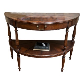 Traditional Half-Round Console Table (Walnut) For Sale