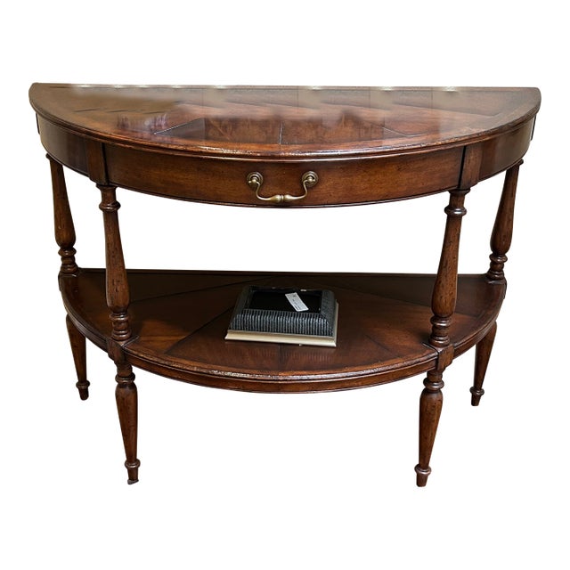 Traditional Half-Round Console Table (Walnut) For Sale