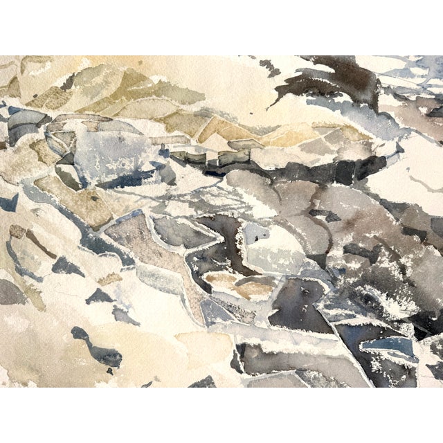 "Welsh Coast at Ogmore" by the Sea Original Watercolor by John Addyman For Sale - Image 4 of 5