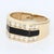 14k Gold Signet Ring With Black Center Stone Bar & Diamonds, Size 7 For Sale - Image 4 of 5