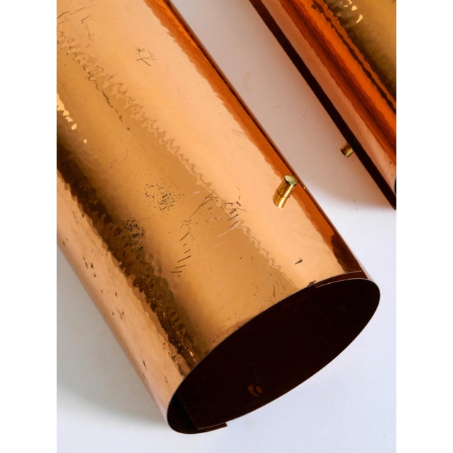 Mid-Century Tube Pendant Lamps with Two Copper Shades, 1950s, Set of 2 For Sale - Image 18 of 18