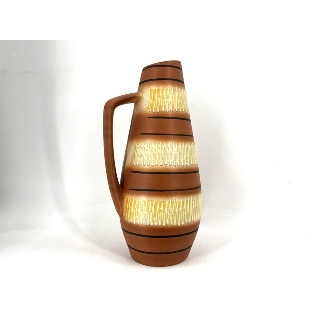 Ceramic Vintage Beige and Brown Ceramic Vase from Scheurich, 1960s For Sale - Image 7 of 7