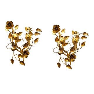 Gilded Wall Sconces - Pair For Sale