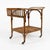 Wood Mid-Century Bamboo, Rattan and Glass Serving Bar Cart in the style of Franco Albini, Italy, 1960s For Sale - Image 7 of 18
