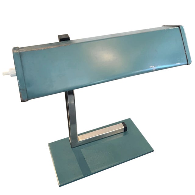 Small French Green Bankers Lamp, 1960s For Sale - Image 4 of 5