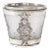 Antique Art Nouveau Frosted Glass Cachepot With Foliate Sterling Overlay by Emile Lanlois For Sale