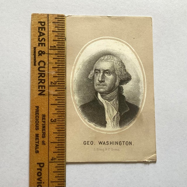 Mid 19th Century Extremely Rare Collectible 1869 L. Prang & Co. George Washington 1st Card For Sale - Image 5 of 6