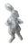 A charming and beautifully detailed vintage cast iron garden statue depicting an anthropomorphic "Dapper Rabbit" or White...