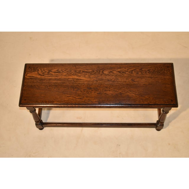 Wood Circa 1900 English Oak Carved Bench For Sale - Image 7 of 11