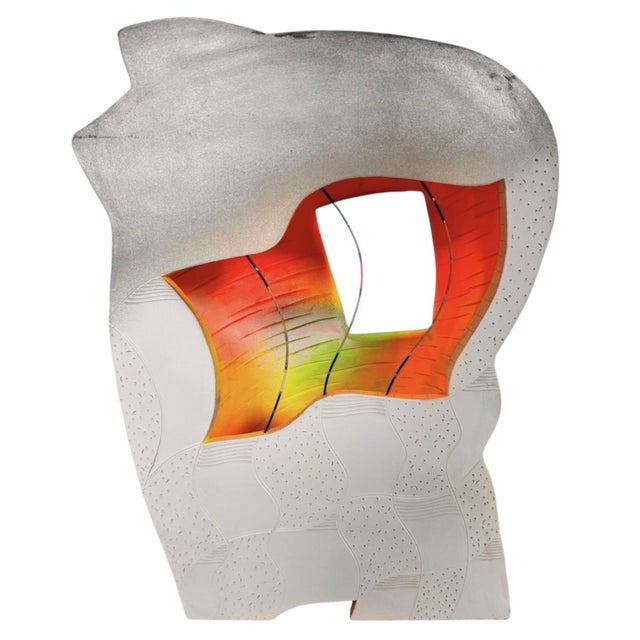 Together: 11 1/2”W x 14 1/2”H x 9”D Separate: 6 1/2”W x 14 1/2”H x 9”D This striking two-part modular mixed media ceramic...