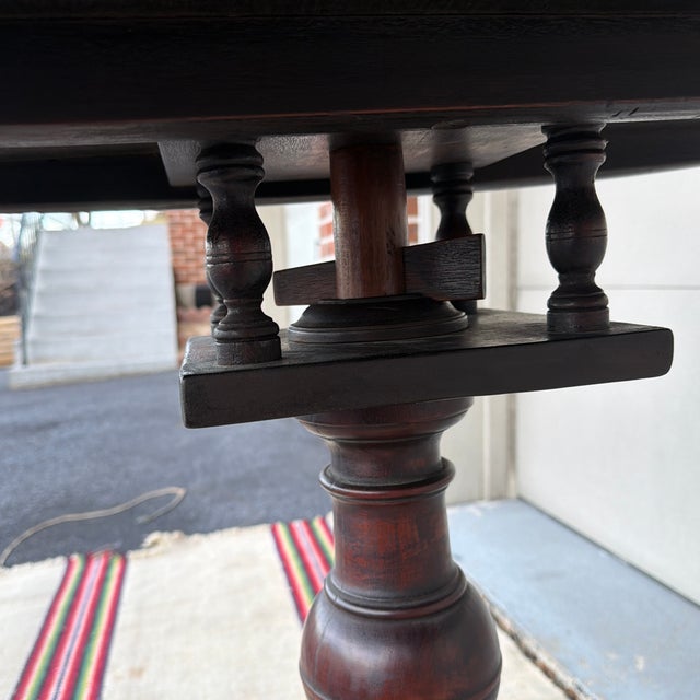Oxblood Red A Vintage Mahogany Chippendale Style Title Top Tea Table, 1970’s For Sale - Image 8 of 12