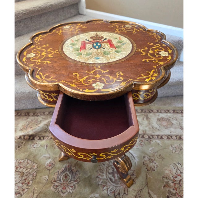 Mid 20th Century Louis XV Style Marquetry and Gilt Side Table For Sale - Image 11 of 12