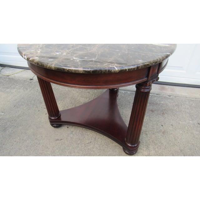 Henkel Harris Henkel Harris Mahogany Empire Rare Marble End Table For Sale - Image 4 of 6