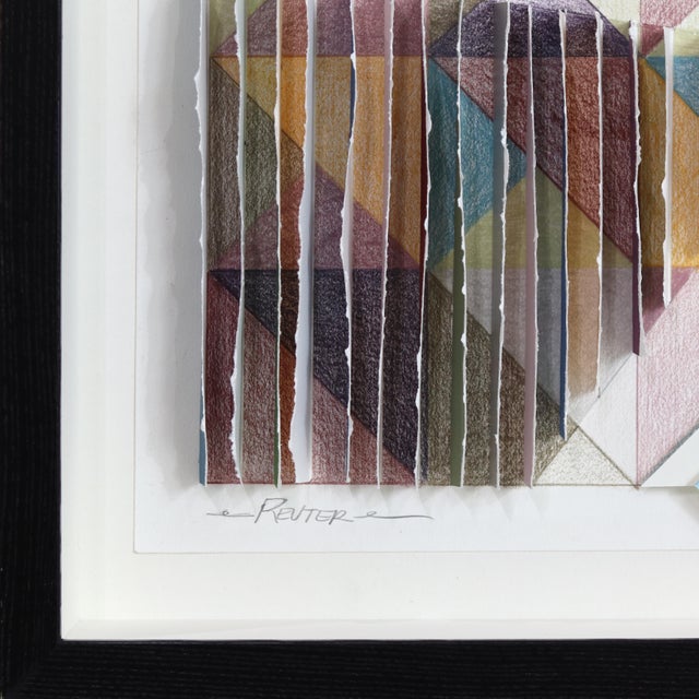 Prismatic Evolution - Original Framed Sculptural Paper Mixed Media Abstract Artwork For Sale - Image 4 of 8