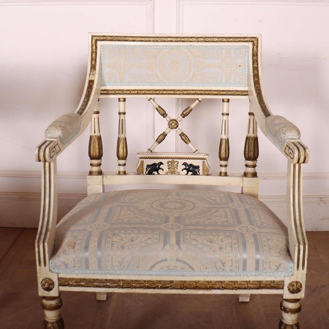 White Swedish Empire Style Armchairs, 1920s, Set of 2 For Sale - Image 8 of 11