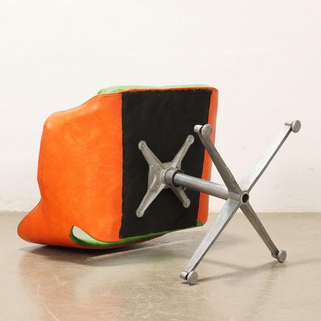 Vintage Swivel Chairs in Aluminium & Leatherette, 1960s, Set of 3 For Sale - Image 11 of 12