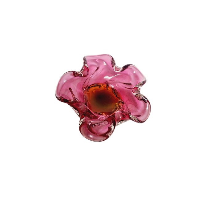Glass Decorative Bowl by J. Hospodka for Chribska Glassworks, Czechoslovakia, 1960s For Sale - Image 7 of 9
