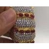 Bochic "Capri" Vintage Natural Ruby & White Topaz Bangle Set In 18K Gold & Silver For Sale - Image 10 of 11