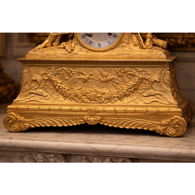 1830 French Louis Philippe Gold Ormolu Bronze Clock For Sale - Image 4 of 17