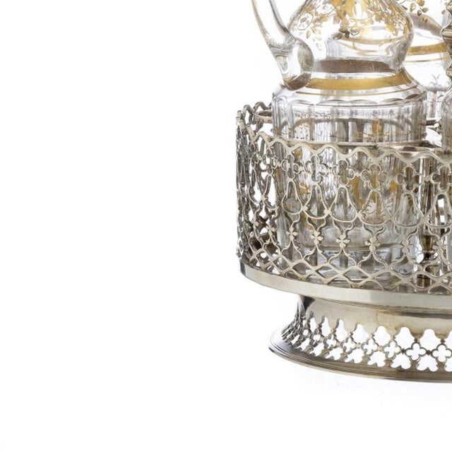 Lisbon Crown Silver Cruet Set, 19th Century, Set of 5 For Sale - Image 3 of 6