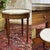 Louis XVI style bouillotte table from the 1960s in mahogany with a marble top - D=65cm H=74cm