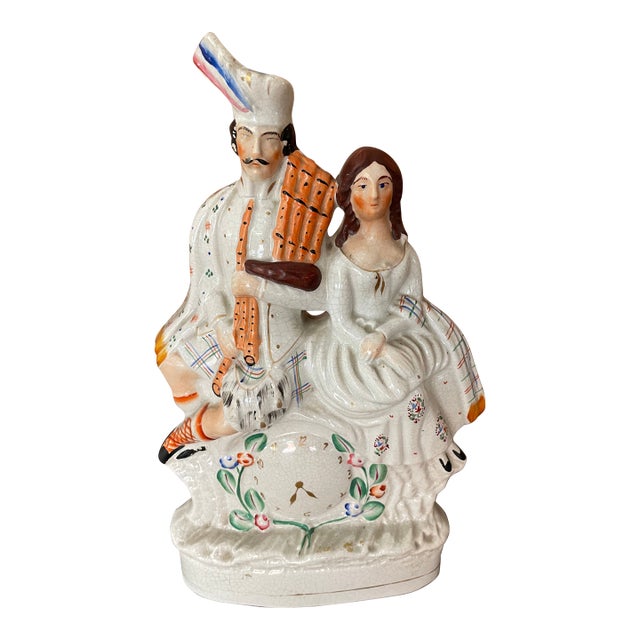 Staffordshire Man and Woman Late 19th C. For Sale