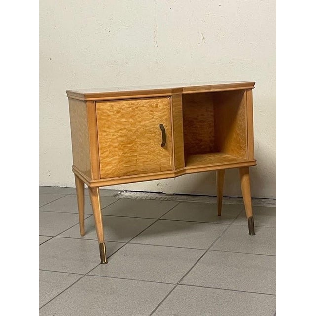 Italian Bedside Tables in Birch Burl and Glass, 1950s, Set of 2 For Sale - Image 6 of 18