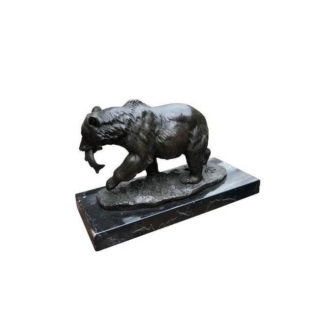 Bronze Brown Grizzly American Bear Statue, 20th-Century For Sale - Image 6 of 10