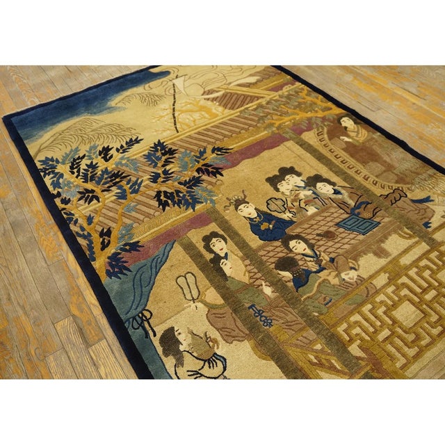 1920s 1920s Traditional Antique Artistic Chinese Scenic Pictorial Peking Area Rug For Sale - Image 5 of 9