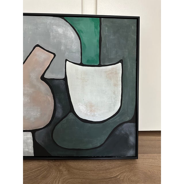 Contemporary Geometric Modernist Extra Large Acrylic Painting, Framed For Sale - Image 3 of 5