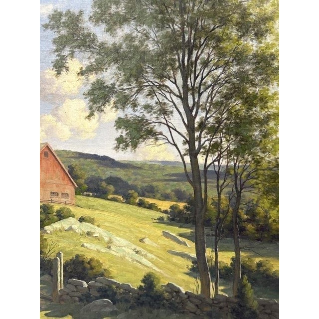 1960s Red Barn in Summer by Bertram George Breustle For Sale - Image 4 of 10