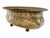 Baroque-style Italian brass planter, circa 1960s, featuring bold repoussé scrollwork, domed rivet detailing, and a fully...