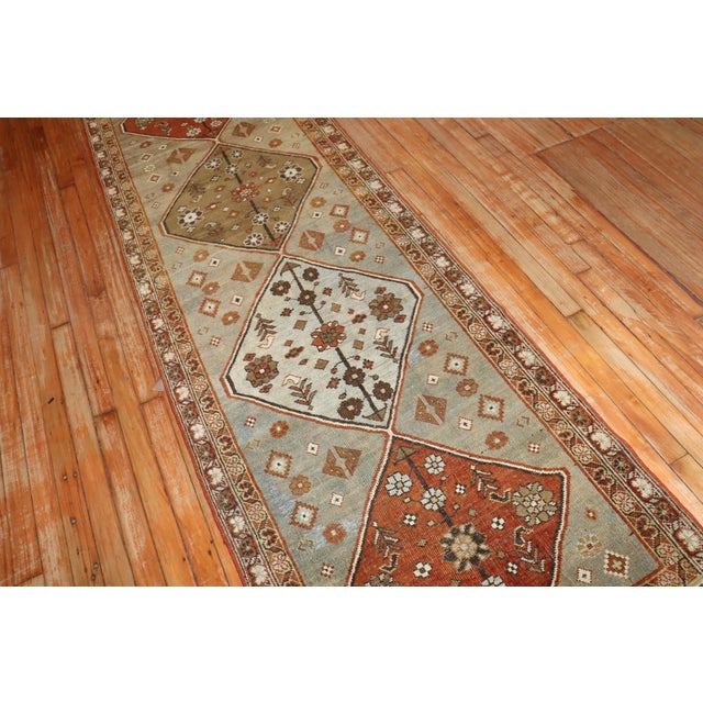 Early 20th Century Bidjar Geometric Runner, 2'9'' X 14'11'' For Sale - Image 4 of 11