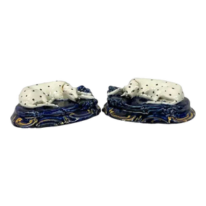 Pair of English Porcelain Staffordshire Dalmatian Dog Figurines