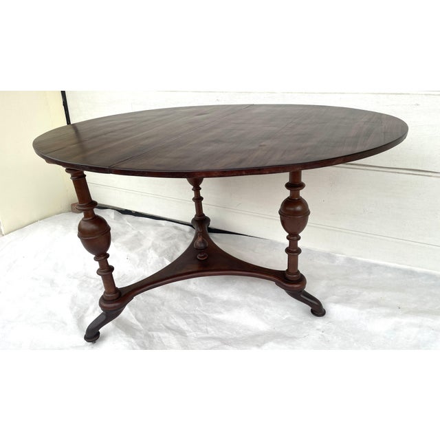 Wood 19th-Century Victorian Oval Tripod Table For Sale - Image 7 of 18