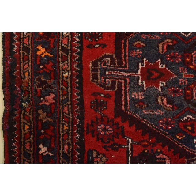 Zanjan Runner 3’4” X 10′ Red Wool Vintage Tribal Hand-Knotted Oriental Rug For Sale - Image 10 of 15