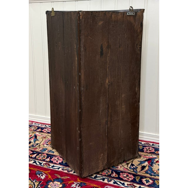 Antique English Corner Cabinet Carved Oak Hanging Wall Cabinet Storage 19c For Sale - Image 17 of 18