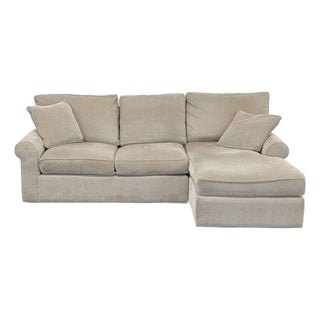 Cascadia Beige Sectional Sofa With Chaise and Pillows For Sale