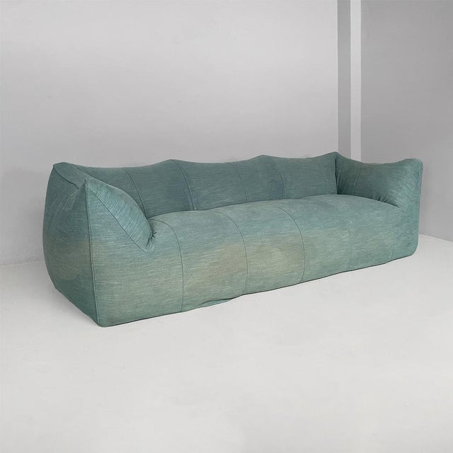 Italian modern Le Bambole sofa in fabric by Mario Bellini for B&B, 1980s Sofa model Le Bambole in light blue fabric,...