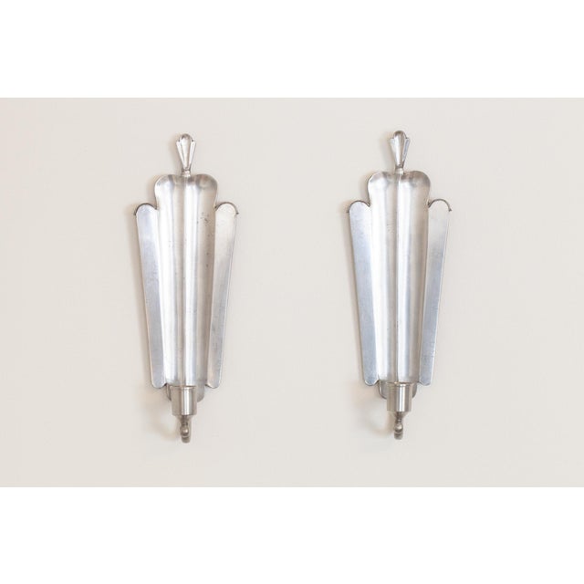 Wall Sconces attributed to Edvin Ollers for Schreuder & Olsson, Sweden, 1930s, Set of 2 For Sale - Image 4 of 6