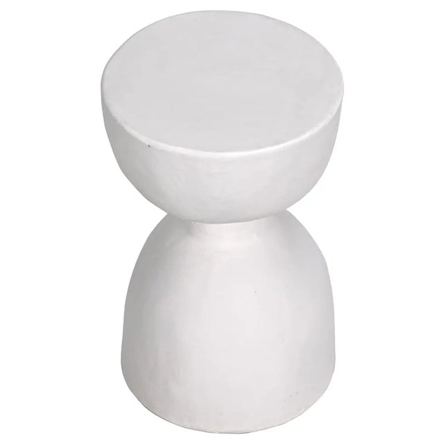 Mid-Century Modern NOIR Hourglass Stool, White Fiber Cement For Sale - Image 3 of 5