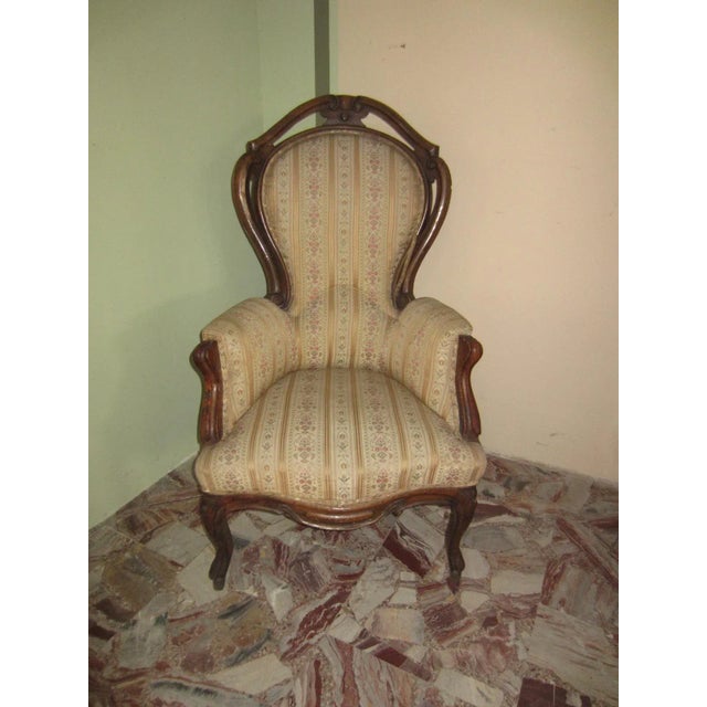Ancient Italian Walnut Armchair For Sale - Image 4 of 7