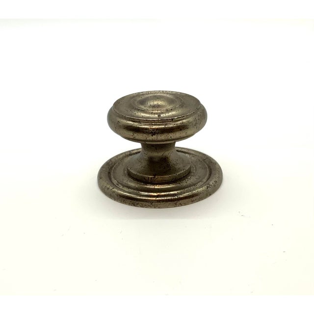 Baker Large Knob with Decorative Backplate Antique Pewter Finish. Transitional style.