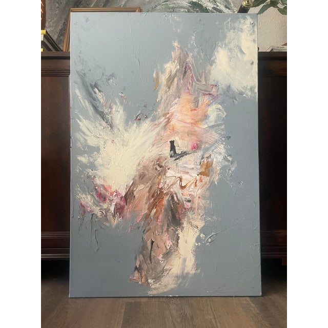 Abstract Where the Light Breaks - Original Acrylic Painting on Canvas by Artist Heather Dawn Batchelor For Sale - Image 3 of 12