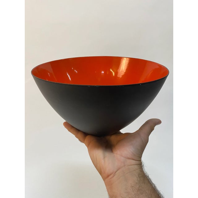 Krenit 1950s Large Krenit Danish Modern Enamel Bowl For Sale - Image 4 of 9