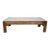 Vintage Wood and Glass Coffee Table With Brass Inlay For Sale