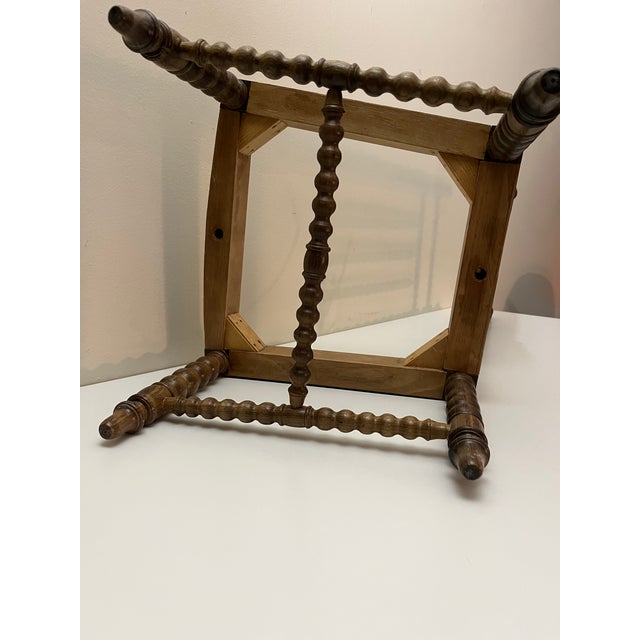 French Antique French Bobbin Chair, Ebonized Wood, c.1800's With Upholstered Seat For Sale - Image 3 of 7