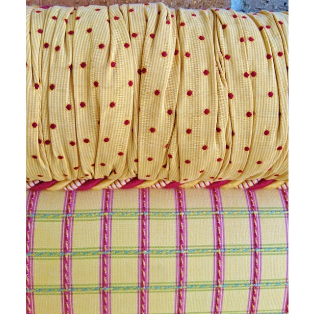 Modern Vintage Full Size Canary Yellow Headboard For Sale - Image 3 of 12